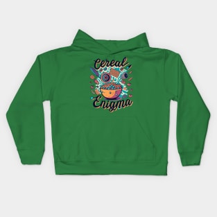 Cereal Enigma Funny - Retro Breakfast Cartoon Gift Kids Hoodie